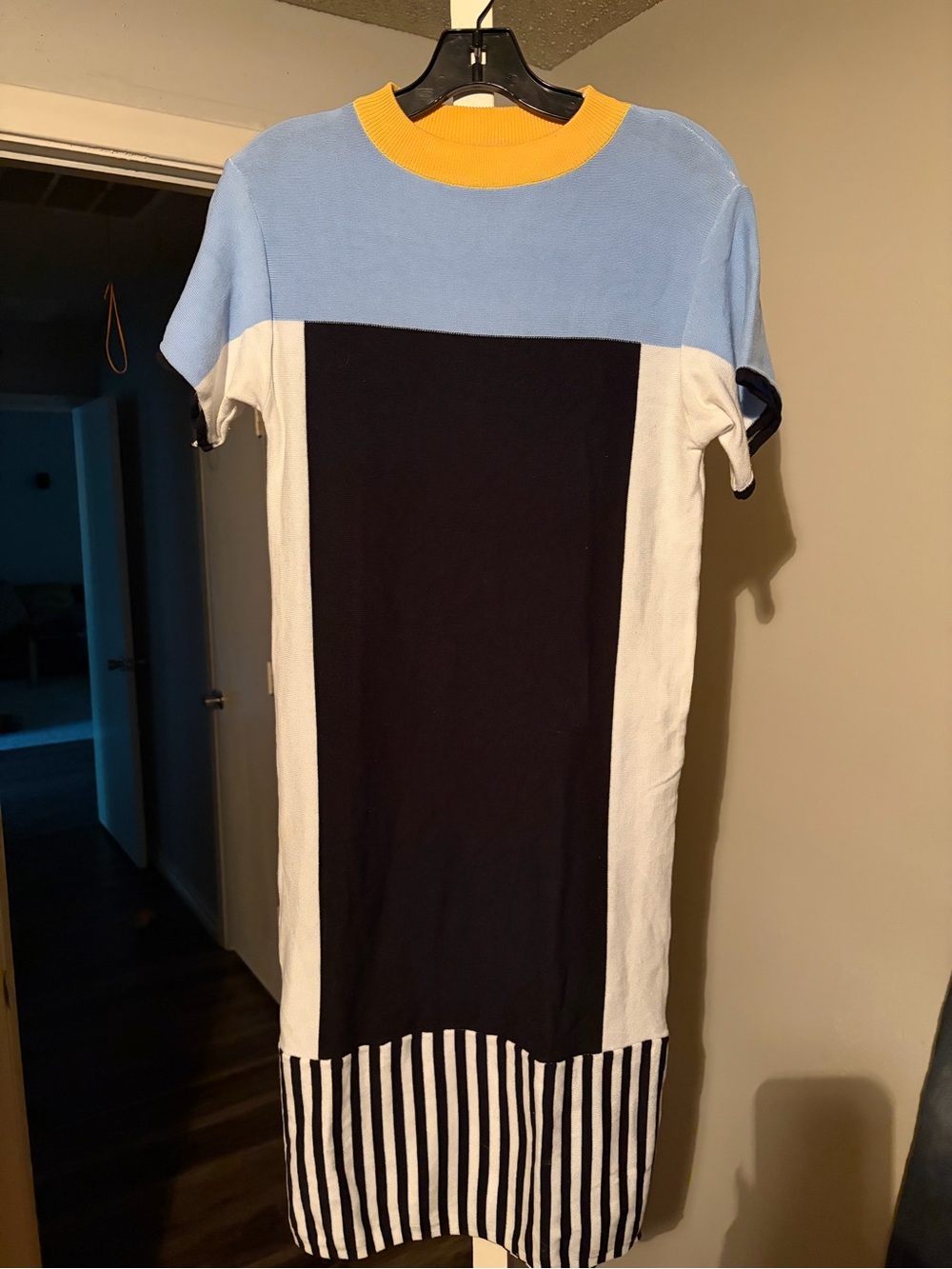 Colorblock Knit Midi Dress